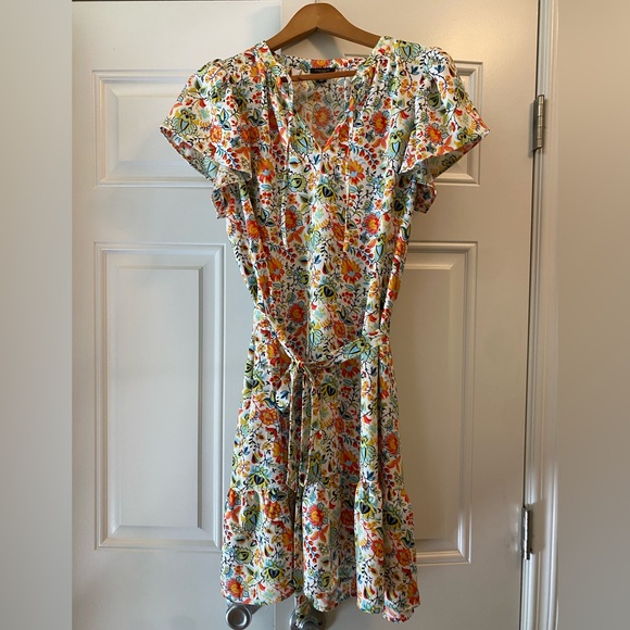 Ann Taylor Dresses & Skirts - Like new - Ann Taylor Pink and Green Ruffled Tiered Sundress